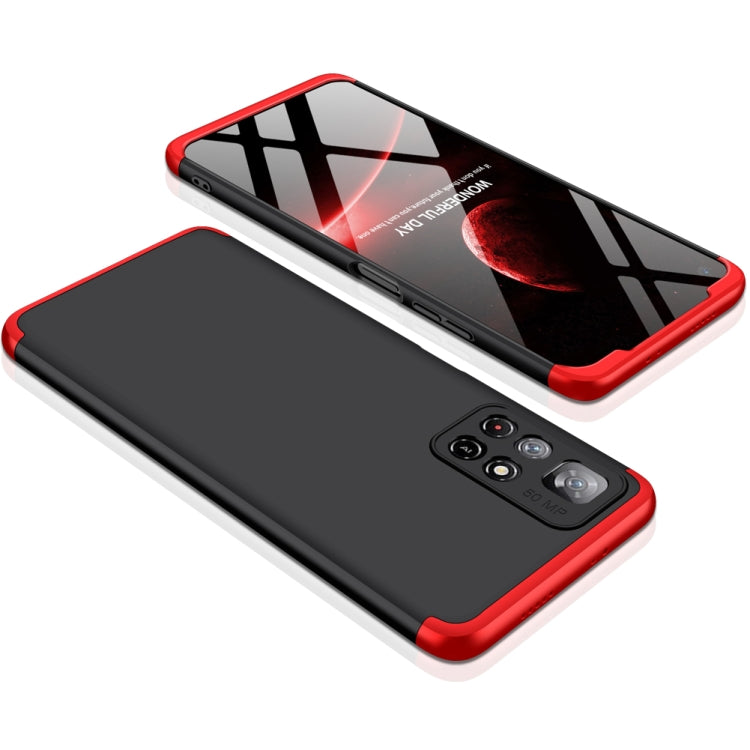 For Xiaomi Poco M4 Pro / Redmi Note 11 CN Version GKK Three Stage Splicing PC Phone Case(Black Red) - Xiaomi Cases by GKK | Online Shopping UK | buy2fix