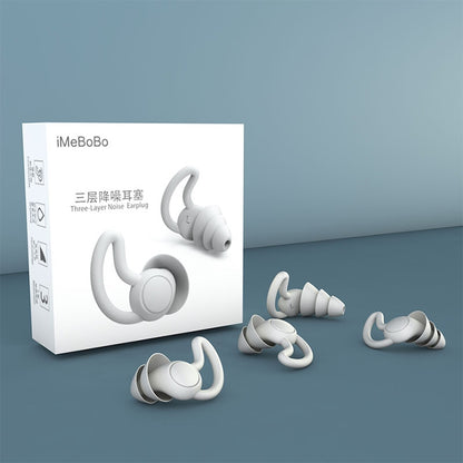 iMeBoBo A1 Shark Fin Version Nano Silicone Sleeping Noise Reduction Earplugs, Style:Two Layer(Grey) - Apple Accessories by buy2fix | Online Shopping UK | buy2fix