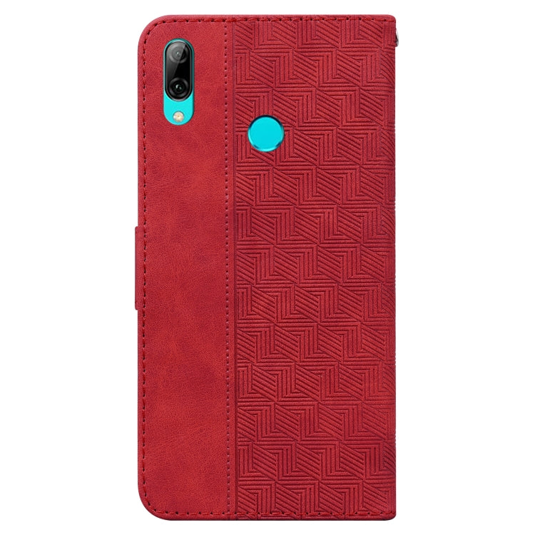 For Huawei P smart 2019/Honor 10 Lite Geometric Embossed Leather Phone Case(Red) by buy2fix