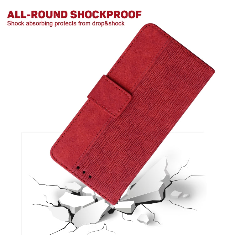 For Huawei P smart 2019/Honor 10 Lite Geometric Embossed Leather Phone Case(Red) by buy2fix