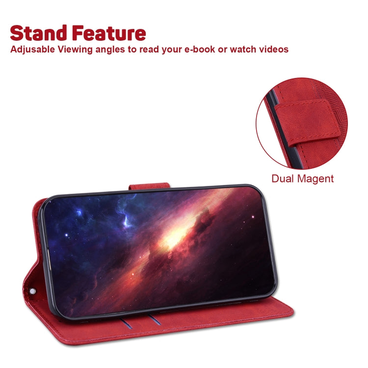 For Huawei P smart 2019/Honor 10 Lite Geometric Embossed Leather Phone Case(Red) by buy2fix