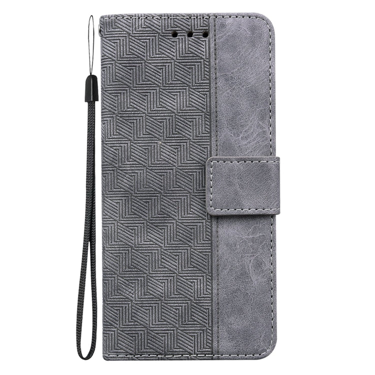 For Tecno Camon 17 Geometric Embossed Leather Phone Case(Grey) by buy2fix