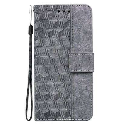 For Tecno Camon 17 Geometric Embossed Leather Phone Case(Grey) by buy2fix