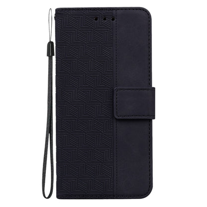 For Tecno Spark 7 Geometric Embossed Leather Phone Case(Black) - Mobile Accessories by buy2fix | Online Shopping UK | buy2fix