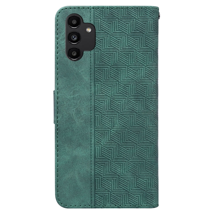 For Samsung Galaxy A13 4G Geometric Embossed Leather Phone Case(Green) - Samsung Accessories by buy2fix | Online Shopping UK | buy2fix