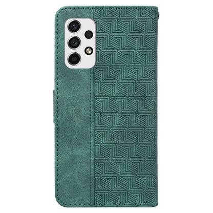 For Samsung Galaxy A73 5G Geometric Embossed Leather Phone Case(Green) - Samsung Accessories by buy2fix | Online Shopping UK | buy2fix