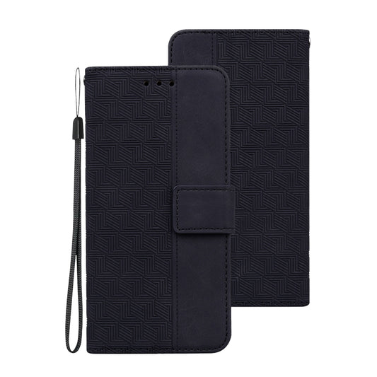 For Samsung Galaxy A71 Geometric Embossed Leather Phone Case(Black) by buy2fix