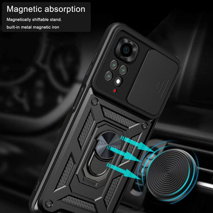 For Xiaomi Redmi Note 11S Sliding Camera Cover TPU+PC Phone Case(Black) by buy2fix