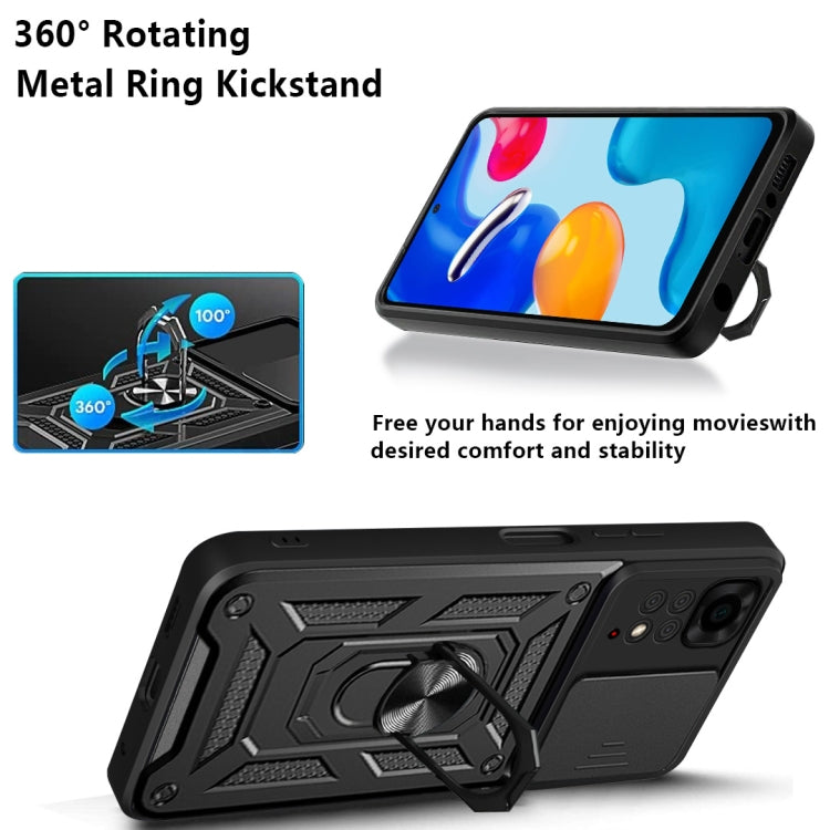 For Xiaomi Redmi Note 11S Sliding Camera Cover TPU+PC Phone Case(Black) by buy2fix