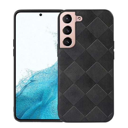 For Samsung Galaxy S22 5G Weave Plaid PU Phone Case(Black)