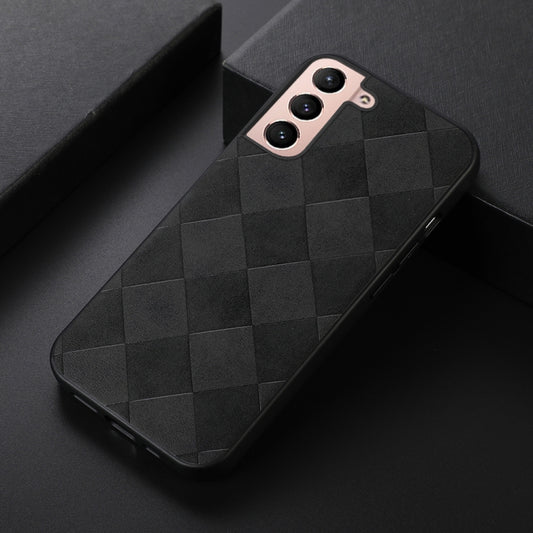 For Samsung Galaxy S22+ 5G Weave Plaid PU Phone Case(Black) by buy2fix