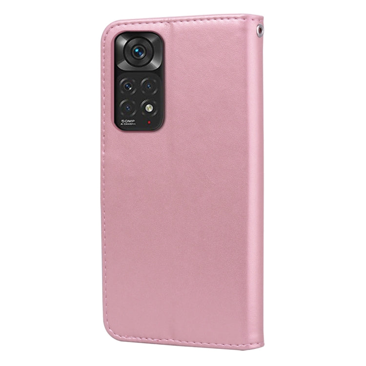 For Redmi Note 11 Global Version / Note 11S 4G Global Version Rose Embossed Leather Phone Case(Rose Gold) - Xiaomi Accessories by buy2fix | Online Shopping UK | buy2fix