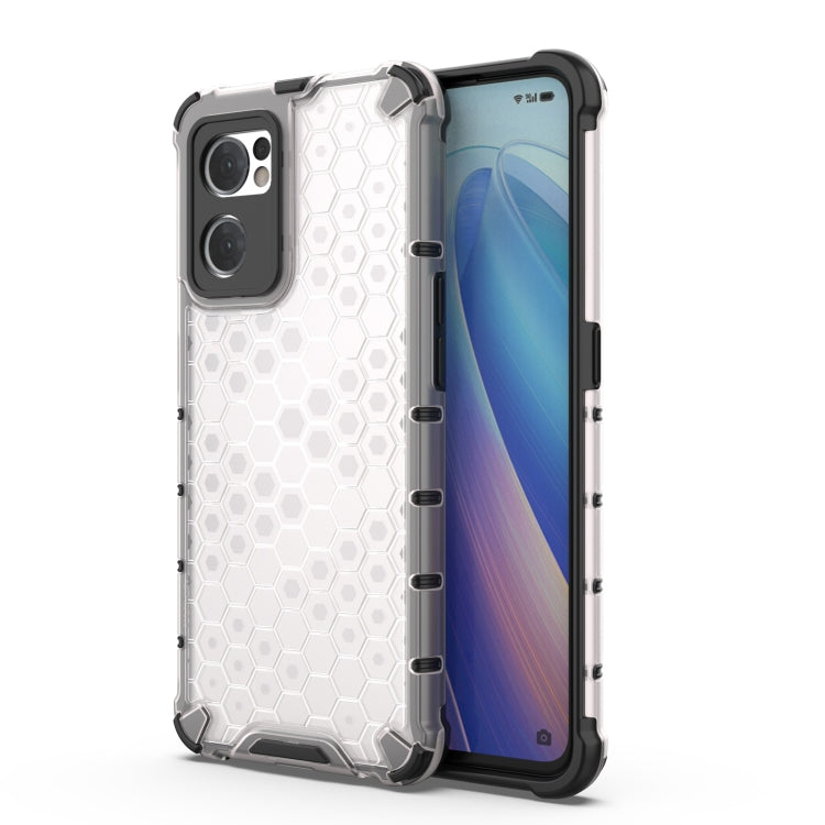 For OPPO Reno7 5G Global / Find X5 Lite Shockproof Honeycomb PC + TPU Phone Case(White) - OPPO & vivo Accessories by buy2fix | Online Shopping UK | buy2fix