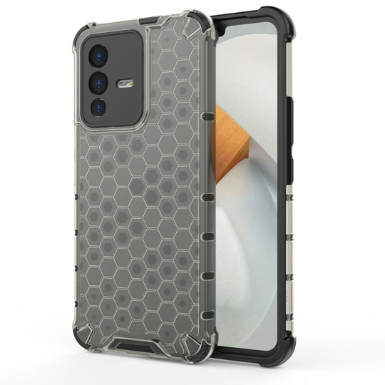 Pour Vivo S12 / V23 5G Étui de téléphone PC + TPU en nid d'abeille antichoc (noir)