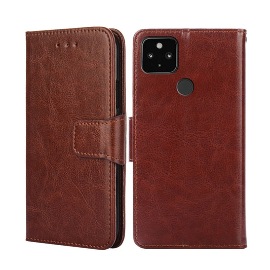 For Google Pixel 5 XL 5G / Pixel 4A 5G Crystal Texture Leather Phone Case(Brown) - Mobile Accessories by buy2fix | Online Shopping UK | buy2fix