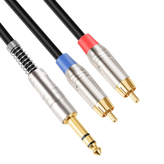 6.35mm Male to Dual RCA Male Audio Cable, Cable Length:1.8m by buy2fix