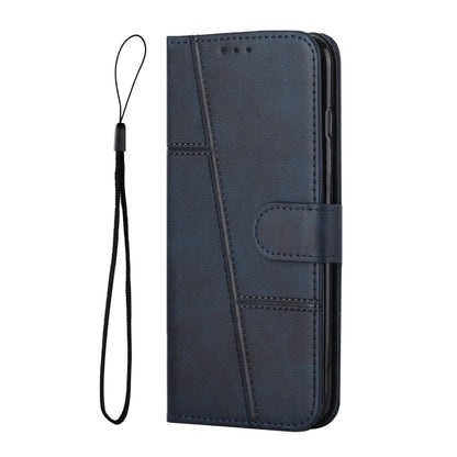 For Tecno Camon 17 Pro Stitching Calf Texture Buckle Leather Phone Case(Blue) by buy2fix