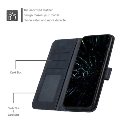 For Tecno Camon 17 Pro Stitching Calf Texture Buckle Leather Phone Case(Blue) by buy2fix
