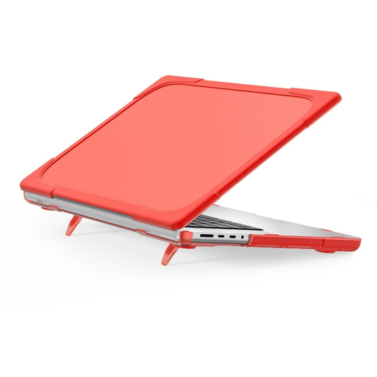 TPU + PC Two-color Anti-fall Laptop Protective Case For MacBook Pro 16.2 inch A2485 2021(Red) - MacBook Pro Cases by buy2fix | Online Shopping UK | buy2fix