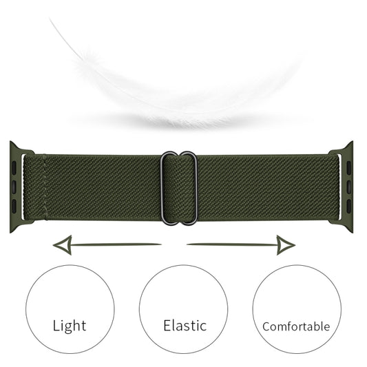 Polyester Nylon Watch Band For Apple Watch Ultra 49mm&Watch Ultra 2 49mm / Series 9&8&7 45mm / SE 3&SE 2&6&SE&5&4 44mm / 3&2&1 42mm(Army Green) by buy2fix