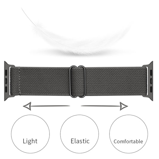 Polyester Nylon Watch Band For Apple Watch Ultra 49mm&Watch Ultra 2 49mm / Series 9&8&7 45mm / SE 3&SE 2&6&SE&5&4 44mm / 3&2&1 42mm(Dark Grey) by buy2fix