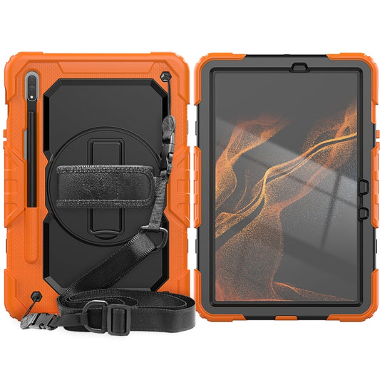 For Samsung Galaxy Tab S8 11 inch SM-X700 Silicone + PC Tablet Case(Orange+Black) by buy2fix