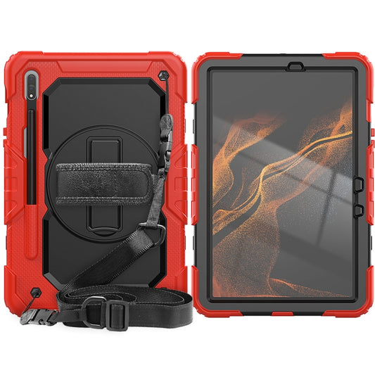 For Samsung Galaxy Tab S8 11 inch SM-X700 Silicone + PC Tablet Case(Red+Black) by buy2fix