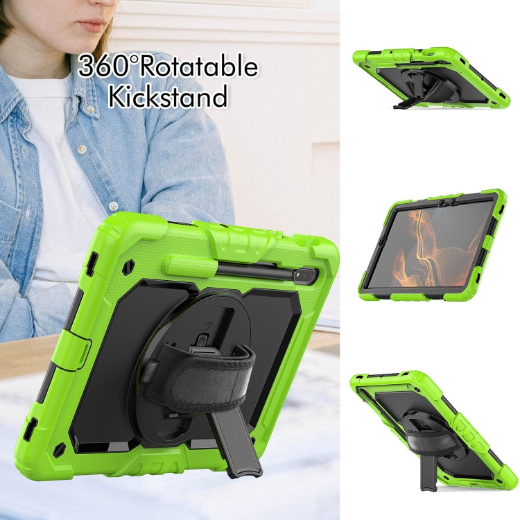 For Samsung Galaxy Tab S8 11 inch SM-X700 Silicone + PC Tablet Case(Yellow Green+Black) - Galaxy Tab S8 Cases by buy2fix | Online Shopping UK | buy2fix