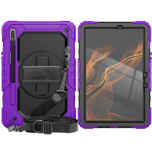 For Samsung Galaxy Tab S8 11 inch SM-X700 Silicone + PC Tablet Case(Purple+Black) by buy2fix