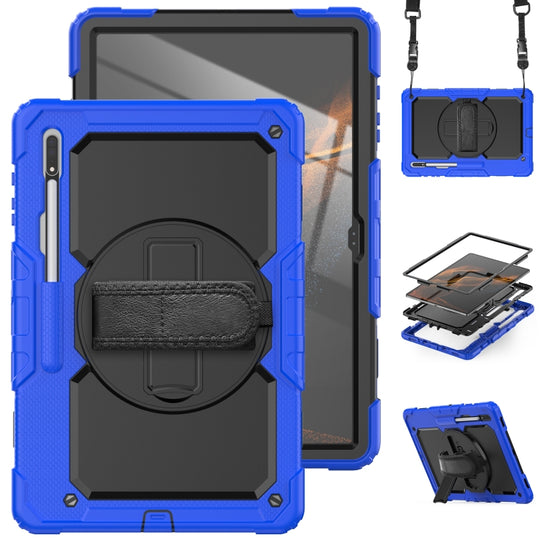 For Samsung Galaxy Tab S8 Ultra 14.6 inch SM-X900 Silicone + PC Tablet Case(Dark Blue+Black)
