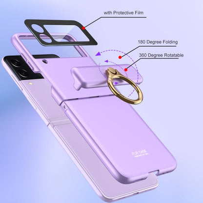 For Samsung Galaxy Z Flip3 5G GKK Magnetic Hinged Flip Case with Ring Holder(Purple) - Galaxy Phone Cases by GKK | Online Shopping UK | buy2fix