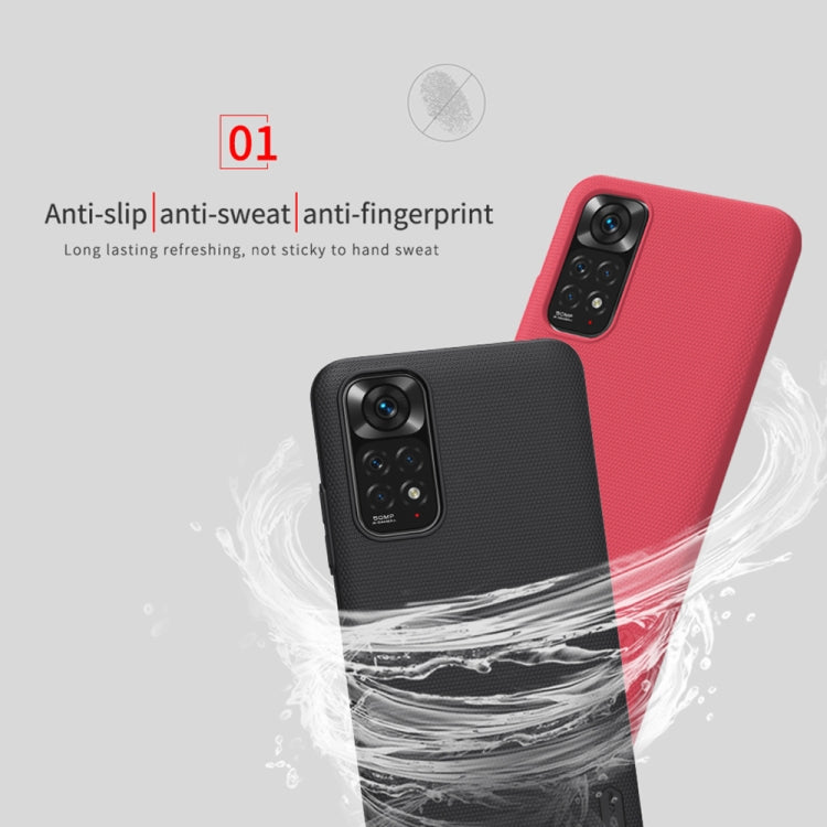 For Xiaomi Redmi Note 11 4G Global NILLKIN Frosted PC Phone Case(Red) - Xiaomi Cases by NILLKIN | Online Shopping UK | buy2fix