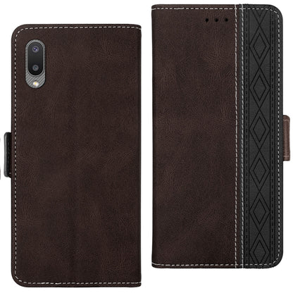 For Samsung Galaxy A02 Stitching Side-Magnetic RFID Leather Phone Case(Coffee) by buy2fix