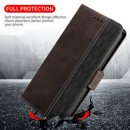 For Samsung Galaxy A02 Stitching Side-Magnetic RFID Leather Phone Case(Coffee) by buy2fix