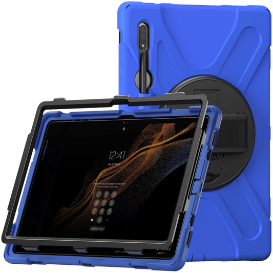 For Samsung Galaxy Tab S8 Ultra X900 Silicone + PC Tablet Protective Case(Blue) by buy2fix