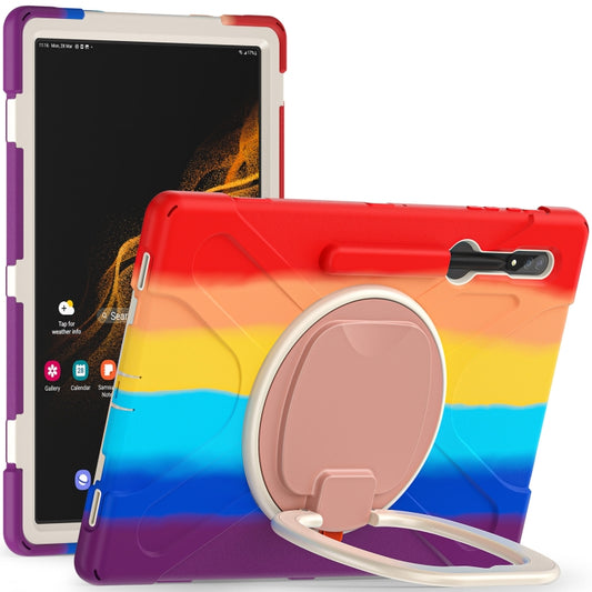 For Samsung Galaxy Tab S8 Ultra X900 Silicone + PC Tablet Protective Case(Colorful Red) - Galaxy Tab S8 Ultra Cases by buy2fix | Online Shopping UK | buy2fix