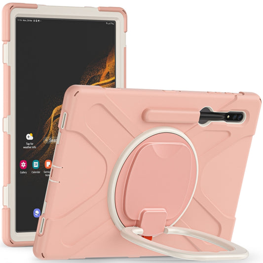 For Samsung Galaxy Tab S8 Ultra X900 Silicone + PC Tablet Protective Case(Rose Gold) - Galaxy Tab S8 Ultra Cases by buy2fix | Online Shopping UK | buy2fix