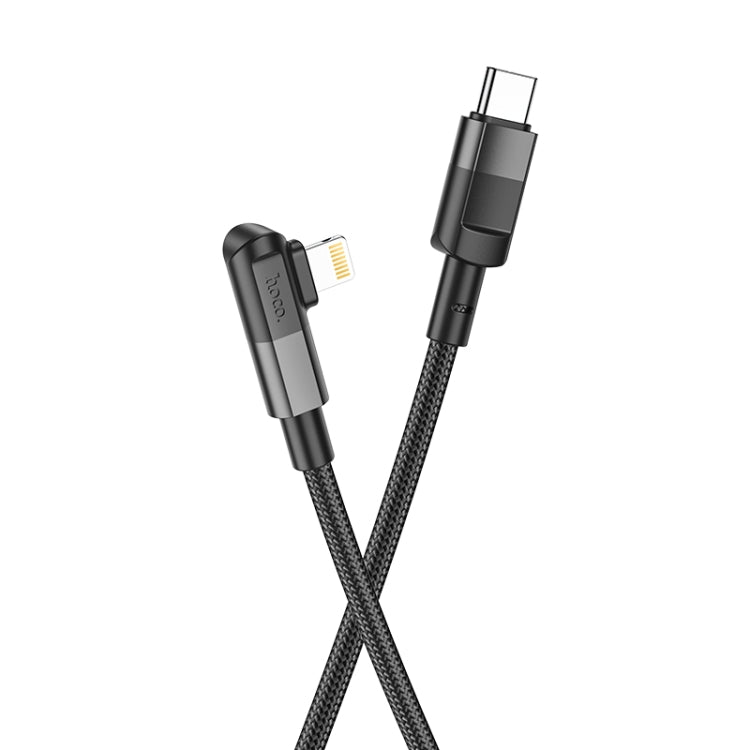 hoco U108 20W USB-C / Type-C to 8 Pin PD Charging Data Cable, Cable Length:2m(Black) - 2 in 1 Cable by hoco | Online Shopping UK | buy2fix