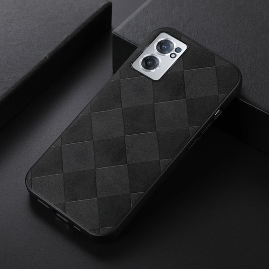 For OnePlus Nord CE 2 5G Weave Plaid PU Phone Case(Black) by buy2fix