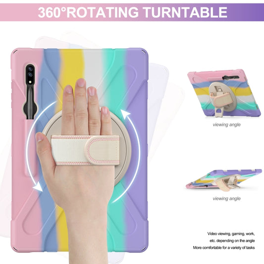 For Samsung Galaxy Tab S8 Ultra Silicone + PC Tablet Case(Colorful Pink) by buy2fix