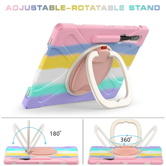 For Samsung Galaxy Tab S8 Ultra Silicone + PC Tablet Case(Colorful Pink) by buy2fix