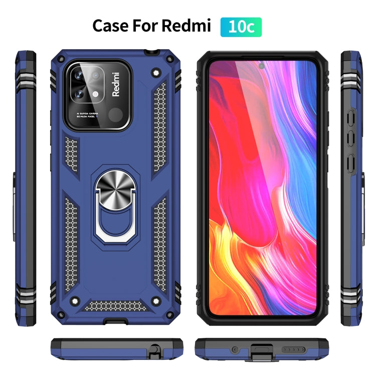 For Xiaomi Redmi 10C Shockproof TPU + PC Phone Case with 360 Degree Rotating Holder(Blue) - Xiaomi Accessories by buy2fix | Online Shopping UK | buy2fix