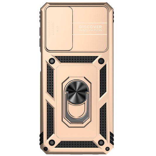 For Samsung Galaxy A23 Sliding Camshield Holder Phone Case(Gold) by buy2fix