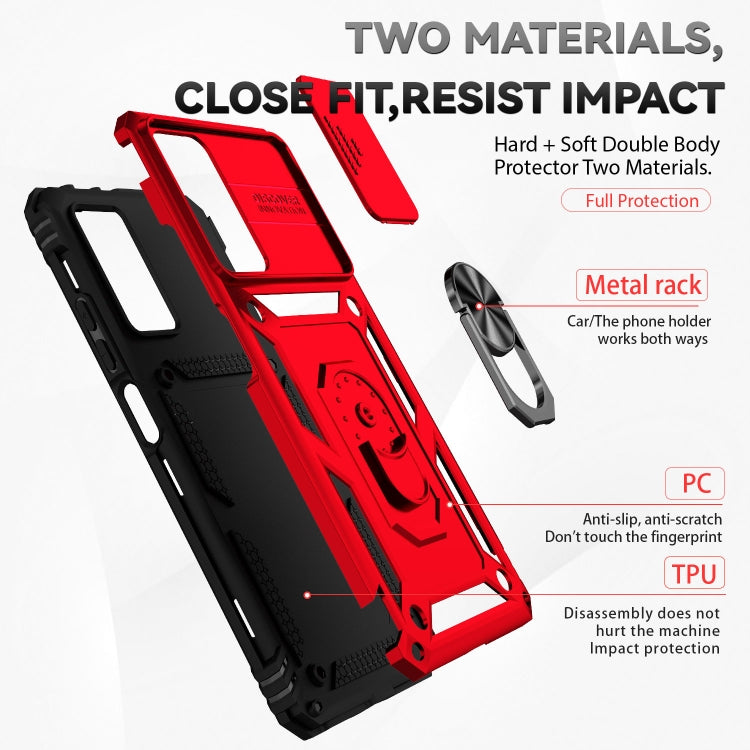 For Xiaomi Redmi Note 11 Pro Global Sliding Camshield Holder Phone Case(Red) - Xiaomi Accessories by buy2fix | Online Shopping UK | buy2fix