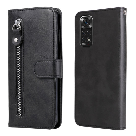 For Xiaomi Redmi Note 11 4G(Global)/Redmi Note 11s 4G(Global) Fashion Calf Texture Zipper Horizontal Flip Leather Case(Black) - Xiaomi Cases by buy2fix | Online Shopping UK | buy2fix