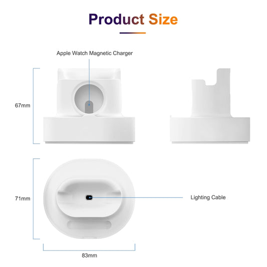 A001 3 In 1 Silicone Charging Holder for iPhone / iWatch / AirPods(White) by buy2fix