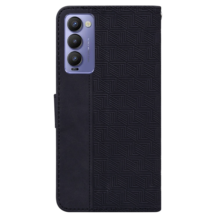 For Tecno Camon 18 / 18P Geometric Embossed Leather Phone Case(Black) by buy2fix