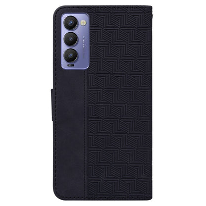 For Tecno Camon 18 / 18P Geometric Embossed Leather Phone Case(Black) by buy2fix