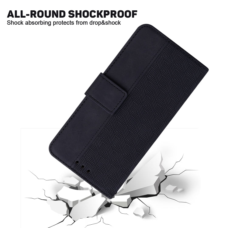For Tecno Camon 18 / 18P Geometric Embossed Leather Phone Case(Black) by buy2fix