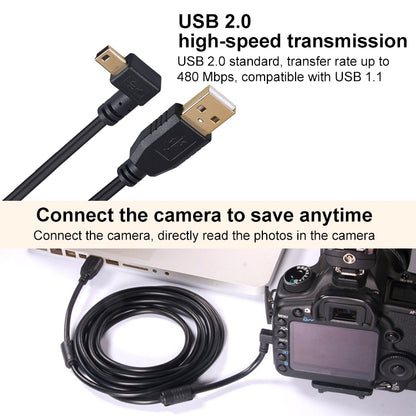 2m Elbow Mini 5 Pin to USB 2.0 Camera Extension Data Cable - Camera Accessories by buy2fix | Online Shopping UK | buy2fix